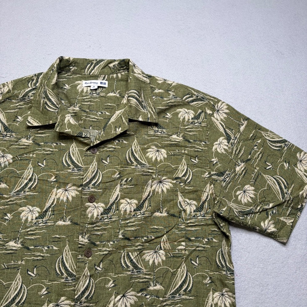 Reyn Spooner‎ x Uniqlo Shirt Mens M Sailboat Hawaiian Camp Tropical Vacation